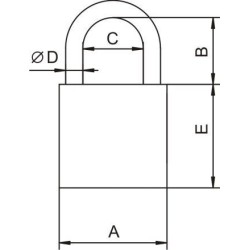 Kłódka żeliwna, zatrzaskowa kss50 - 3 klucze