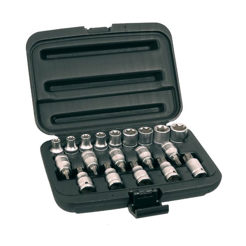 Nasadki i końcówki torx 1/2' 19 sztuk