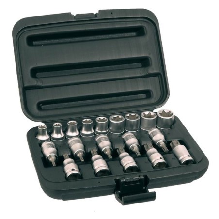 Nasadki i końcówki torx 1/2' 19 sztuk