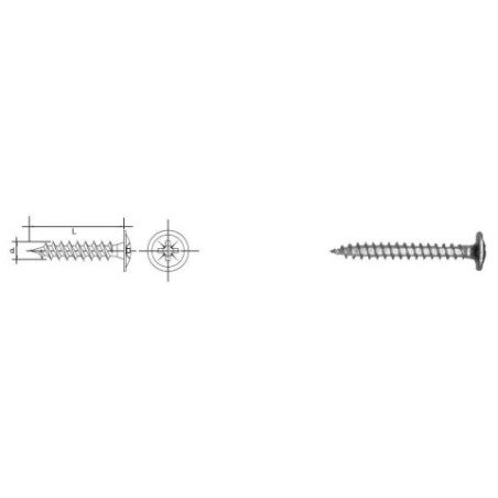 Wkręt do drewna łeb podkładkowy whd 3.0x12mm