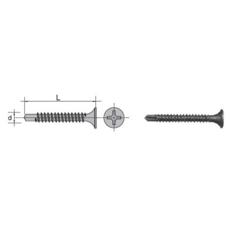 Wkręt samowiertny fosfatyzowany 3.5x45mm