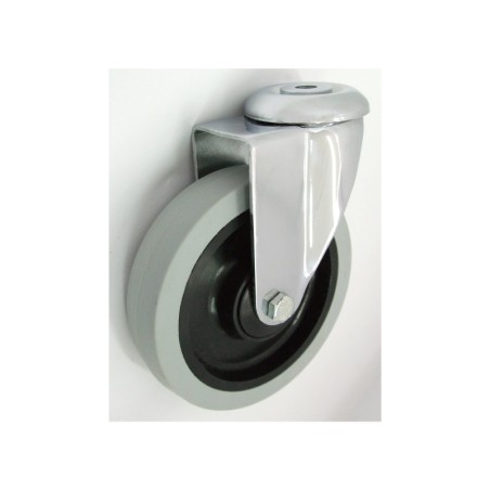 Koło meblowe tworzywo+guma 125mm obudowa z otworem m27t