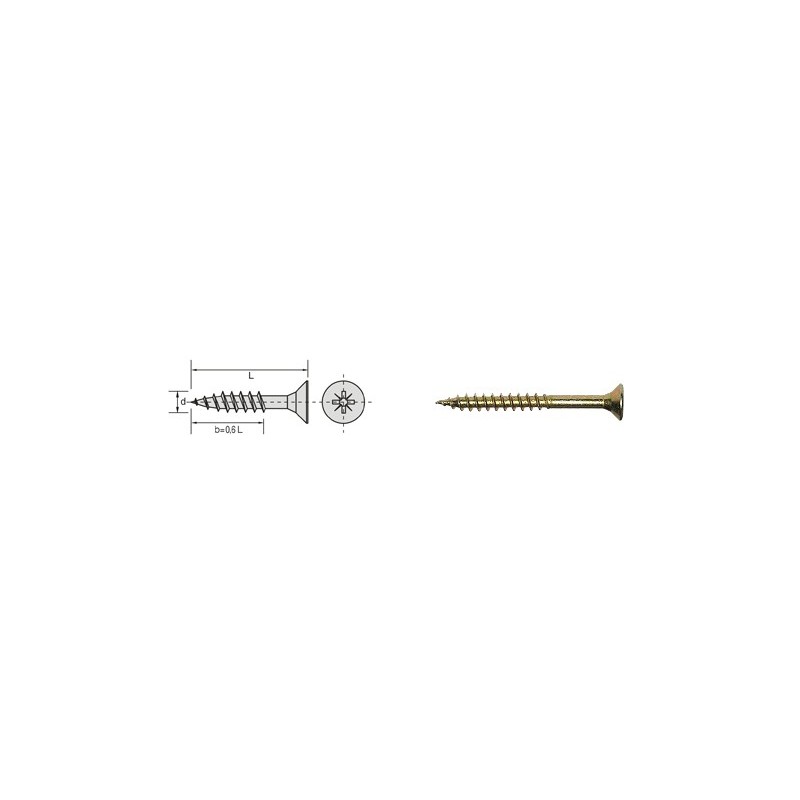 Wkręt do drewna ocynk żółty niepełny gwint 6.0x150mm