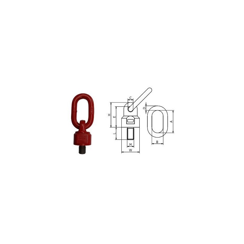 Śruba z uchem obrotowo uchylnym wsi m10x18mm 0.45t