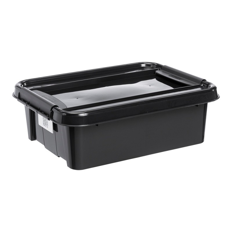 Pojemnik pro box 21l płaski czarny, czarna pokrywa