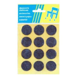 Podkładka filcowa. Blister czarna. Fi 25mm - 12szt