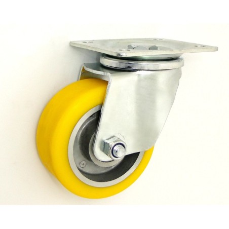 Koło aluminium-poliuretan 100mm obudowa skrętna wzmoc. A12pw