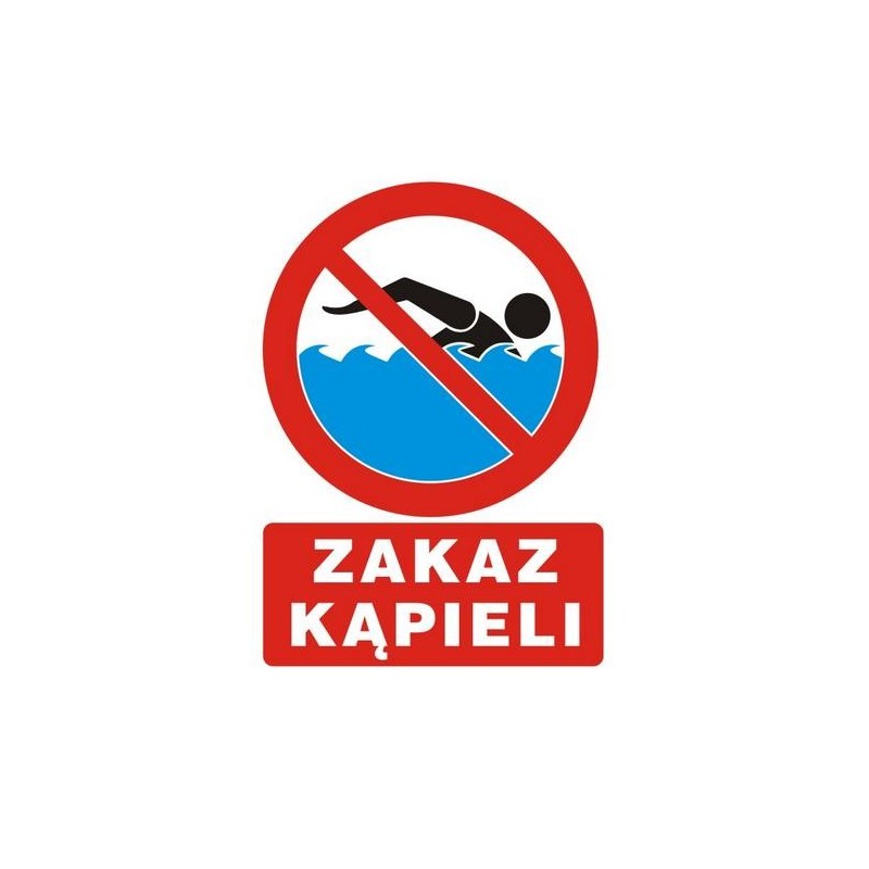 Tablica 35x25cm zakaz kąpieli