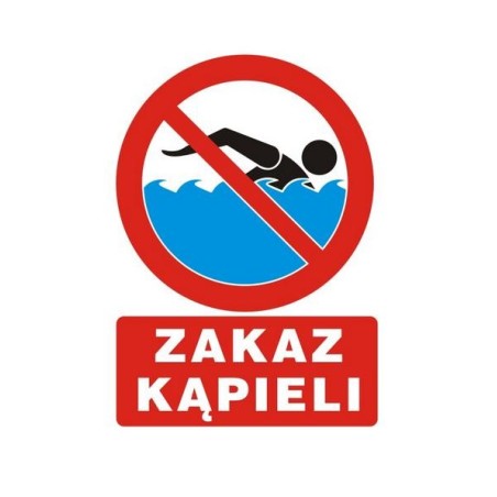 Tablica 35x25cm zakaz kąpieli