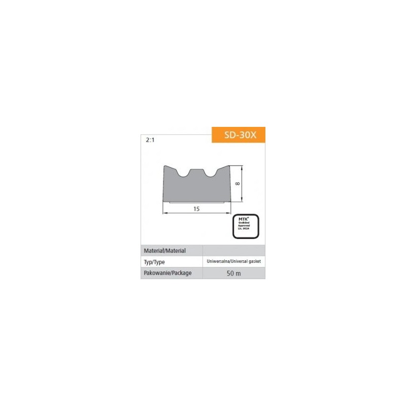 Uszczelka samoprzylepna czarna sd-30/4-0 dgp 15x8mm
