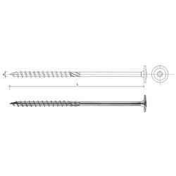 Wkręt do drewna z kołnierzem na torx ocynkowany 6x30mm t30