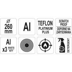 Patelnia aluminiowa do naleśników teflon 260mm
