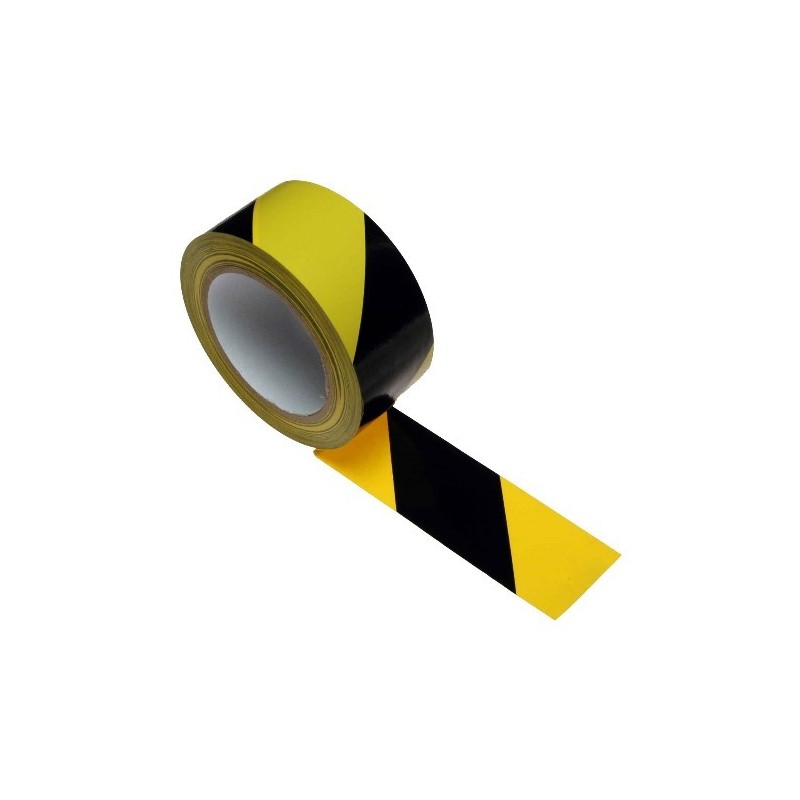 Taśma ostrzegawcza żółto-czarna samoprzylepna 48x25m