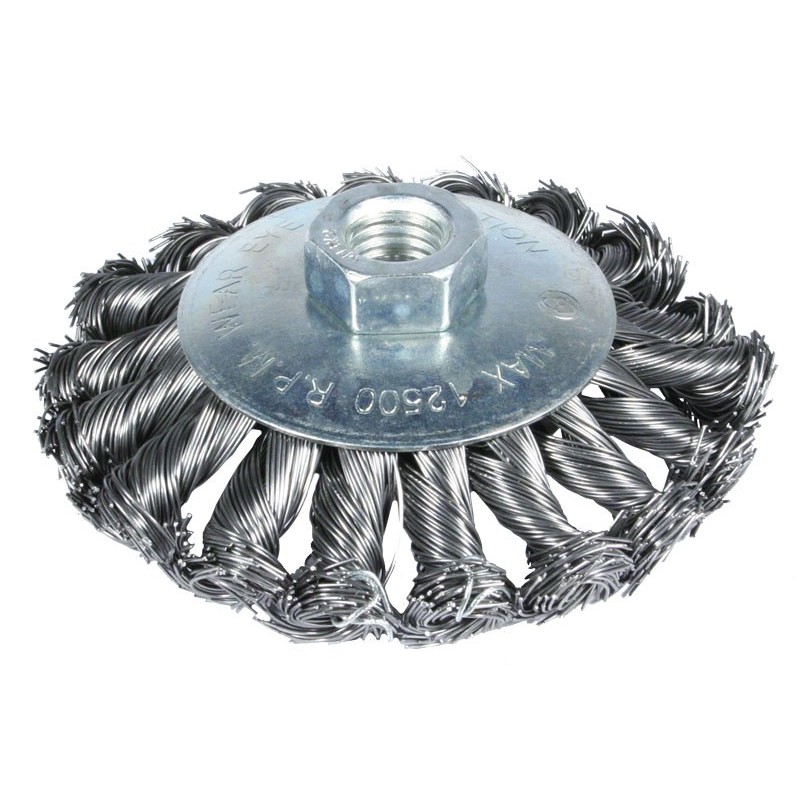 Szczotka tarczowo kątowa splatana 100mm zn