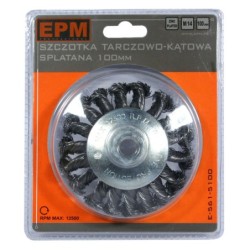 Szczotka tarczowo kątowa splatana 100mm zn