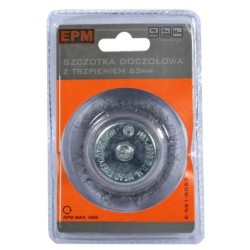 Szczotka doczołowa z trzpieniem 63mm zn