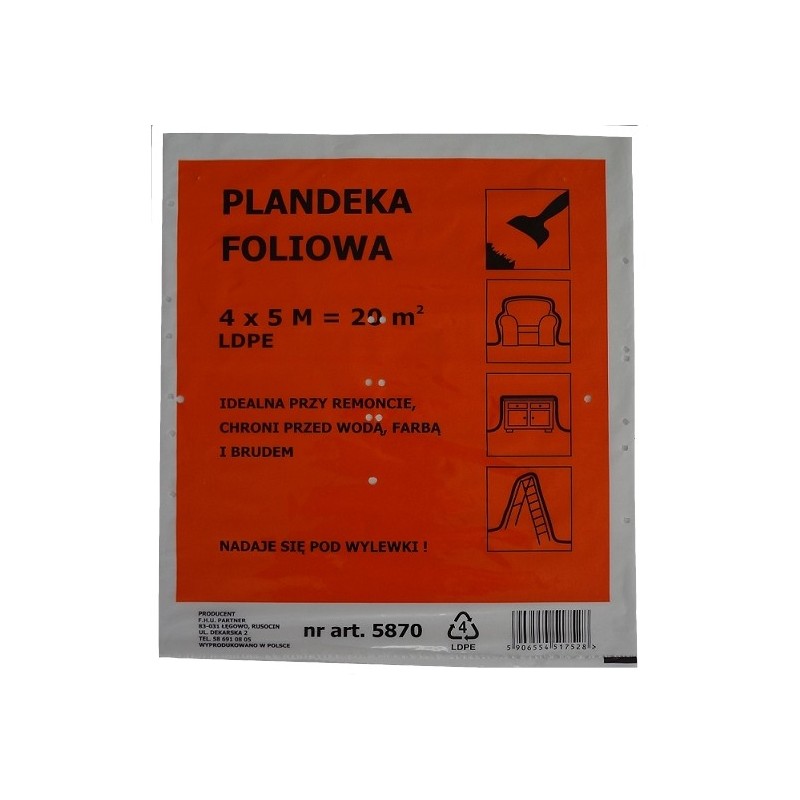 Plandeka malarska 4x5m 1500gr