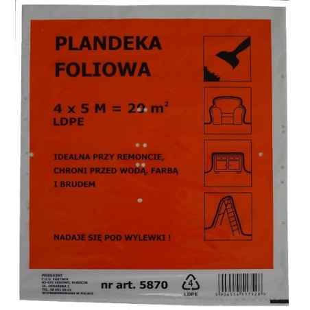 Plandeka malarska 4x5m 1500gr