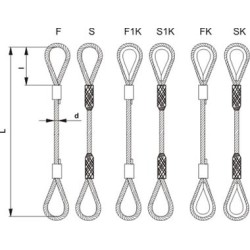 Zawiesie linowe typu f 16mm 1.5mb