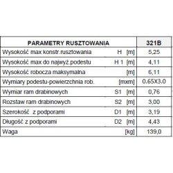 Rusztowanie, typ ra-1130 model 321b