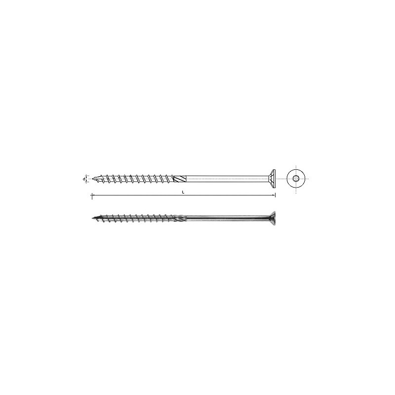 Wkręt do drewna z łbem stożkowym na torx 6x180mm t30