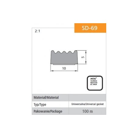 Uszczelka samoprzylepna czarna d-69/4-0 10x5mm