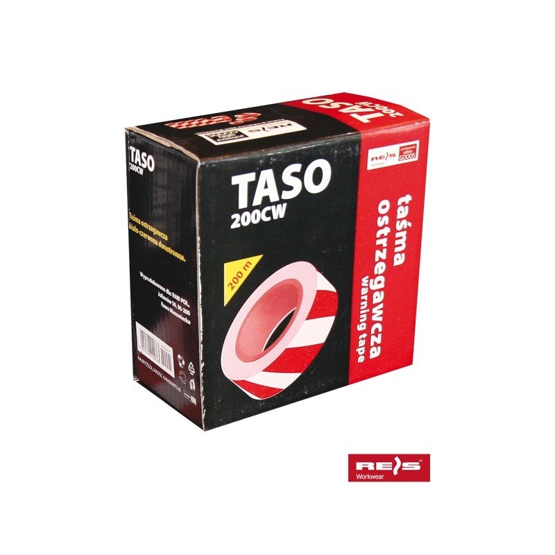 Taśma ostrzegawcza w podajniku 70mmx200mb biało-czer