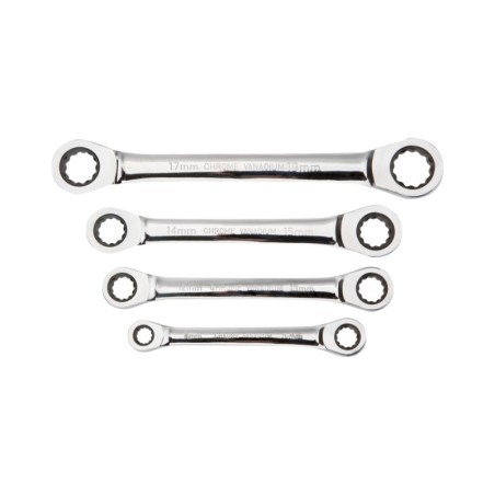 Klucze oczkowe z grzechotką 8-19mm zestaw 4szt