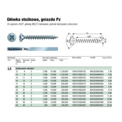 Wkręt do drewna ocynk biały a2j 3.5x17mm spax