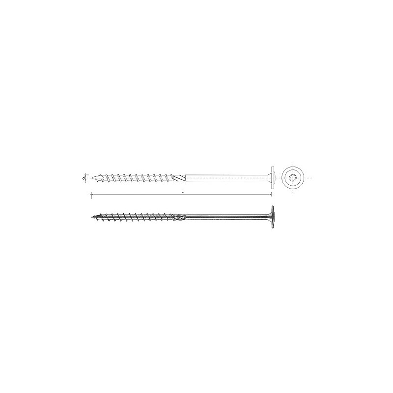 Wkręt do drewna z kołnierzem na torx ocynkowany 10x80mm t40