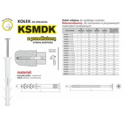 Kołek szybki montaż z przedłużoną strefą rozporu 8x80mm
