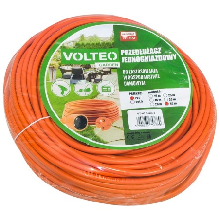 Przedłużacz ogrodowy 10m przewód h05vv-f 2x1mm