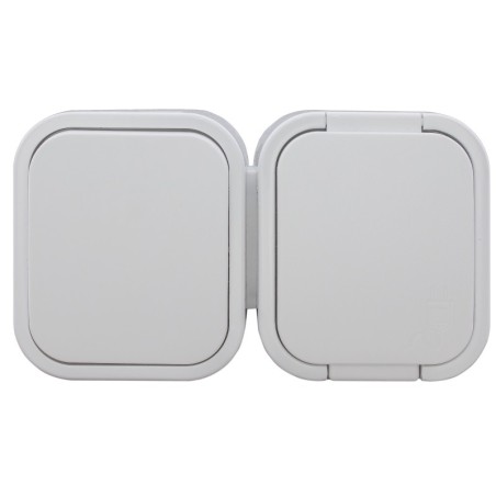 B2 gniazdo pojedyncze n/t z/u ip44 + wyłącznik białe