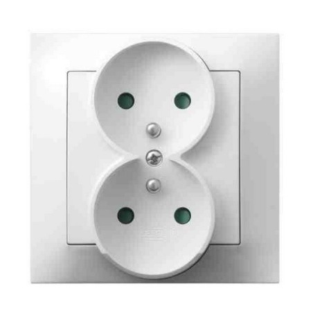 Impresja gniazdo podwójne z/u z przesłoną torów 16a białe