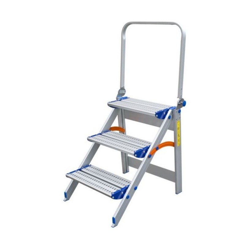 Schodki składane, z poręczą 70cm 3 stopnie