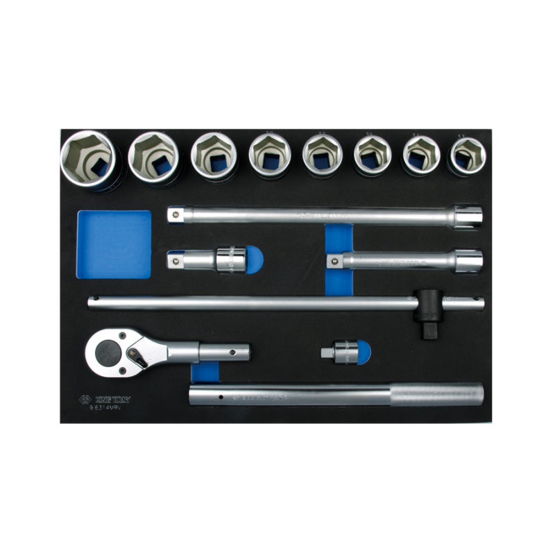 Wkład-zestaw nasadek 3/4''14 cz. Krótkie 6-kąt. 33-50mm +acc