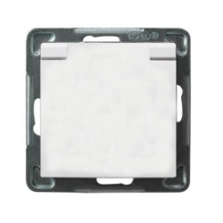 Impresja gniazdo pojedyńcze z/u 16a ip44 z klapką białe