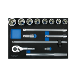 Wkład-zestaw nasadek 3/4''14 cz. Krótkie 6-kąt. 33-50mm +acc