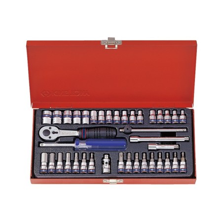 Komplet nasadek 1/4 6-kątne 39 sztuk 4-13mm z akcesoriami