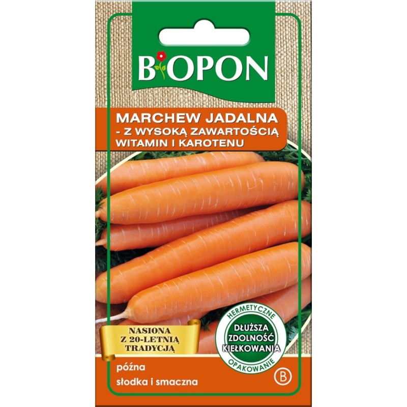 Marchew jadalna z wysoką zawartością witamin i karotenu 4g