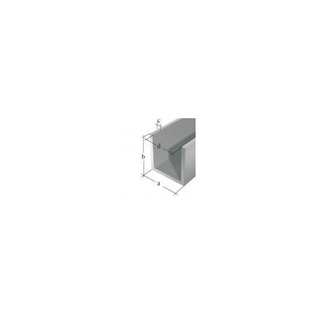 Profil u aluminiowy anodowy 1000x18x20x1,0x15,4