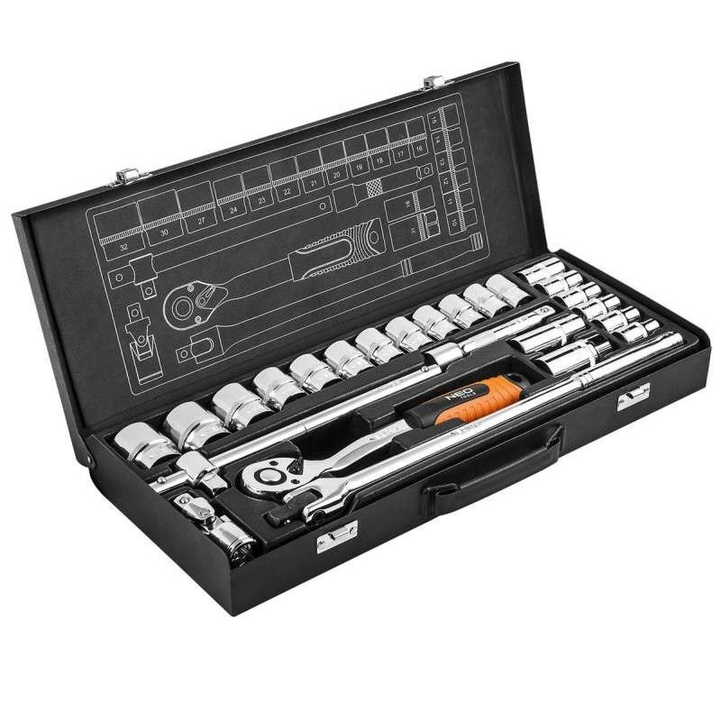 Zestaw kluczy nasadowych 1/2'' 25 sztuk