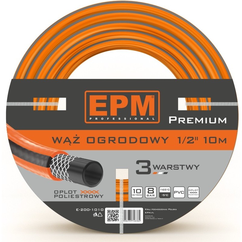 Wąż zbrojony do urządzeń zraszających 1/2  10mb premium