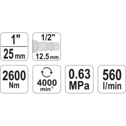 Klucz udarow 1'' 2600nm krótki