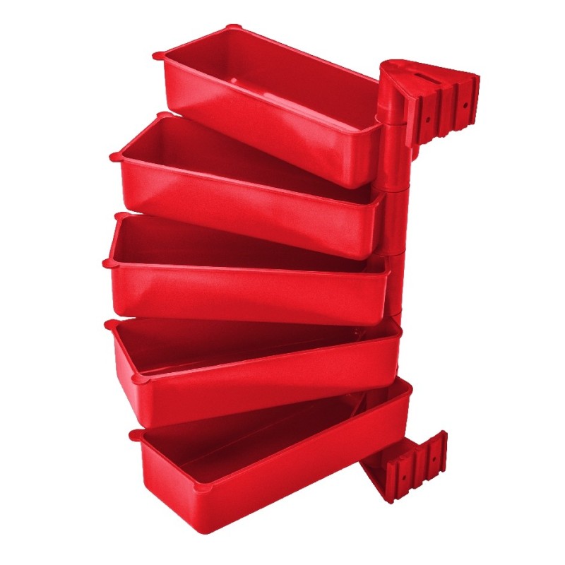 Zestaw półek obrotowych 5 elementowych czerwony