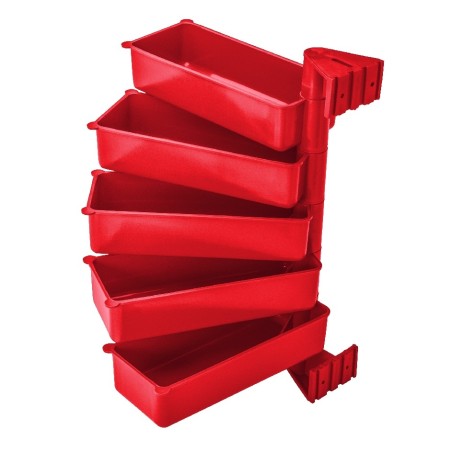 Zestaw półek obrotowych 5 elementowych czerwony