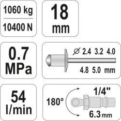 Nitownica pneumatyczna 2,4-5,0mm