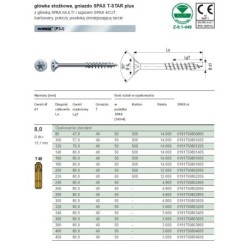Wkręt z łbem stożkowym 8x200mm tx wirox spax