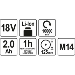 Szlifierka kątowa 18v