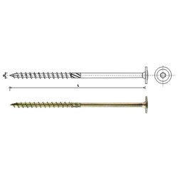Wkręt do drewna z kołnierzem na torx ocynkowany 6x60mm t30